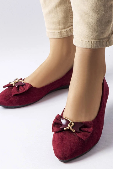 Jetté Burgundy Bailarinas Bico Fino