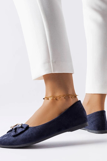 Sapatilhas azul marinho decoradas com laço Jetté 2