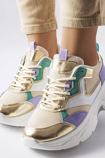 Tênis feminino Séguin branco e dourado 2