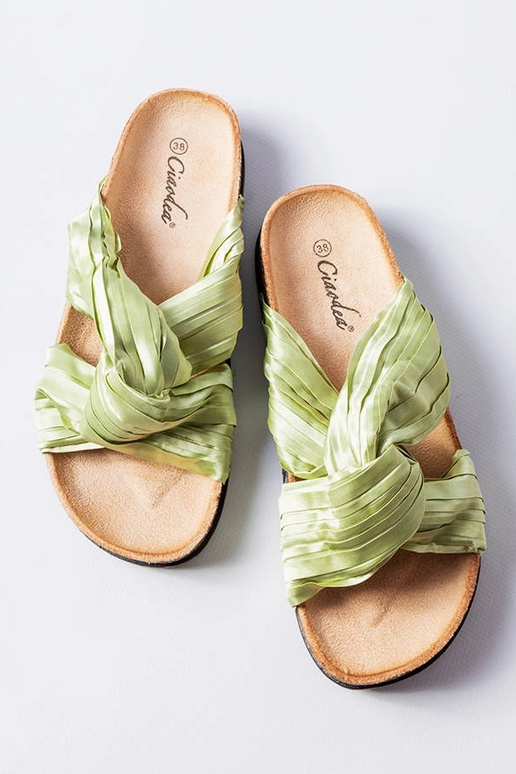 Chinelos verdes decorados com... Chinelos verdes decorados com...