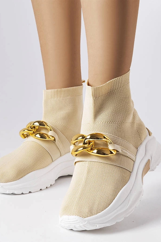 Tênis Baptiste bege com corrente