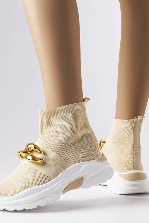 Tênis Baptiste bege com corrente