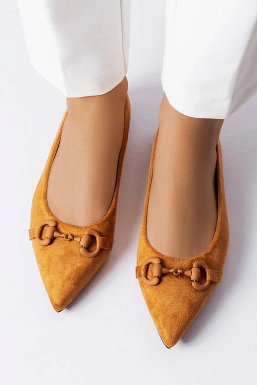 Bailarinas bico fino marrom Aimé