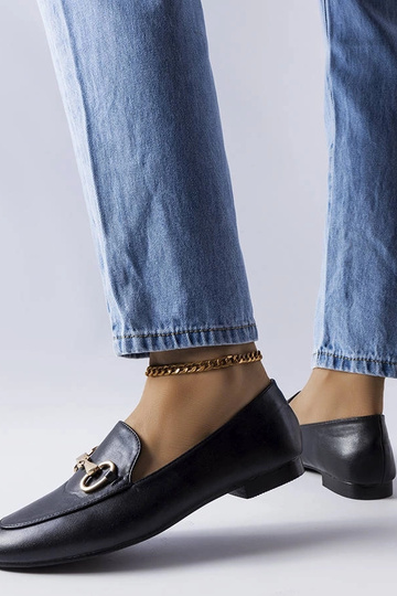 Mocassim preto com fivela Philip 2