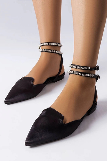 Sandálias de cetim preto Hewes