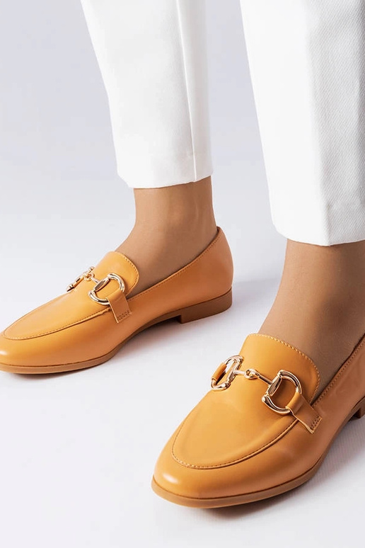 Mocassins marrons com salto baixo,...