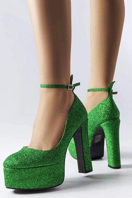 Sapatos Bellamy verdes brilhantes com...