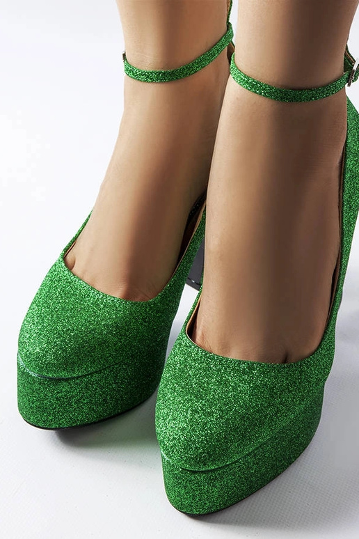 Sapatos Bellamy verdes brilhantes com...
