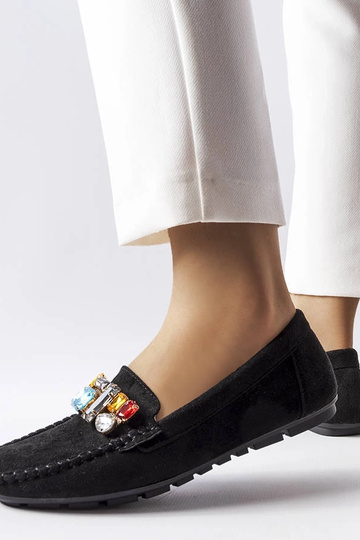 Mocassins pretos com palmilha de couro, "Bertrand" 2