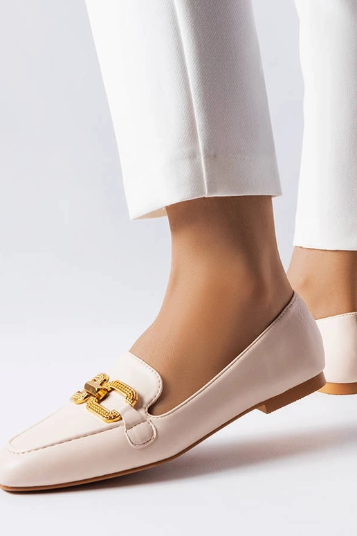 Mocassins bege com fivela Rousseau