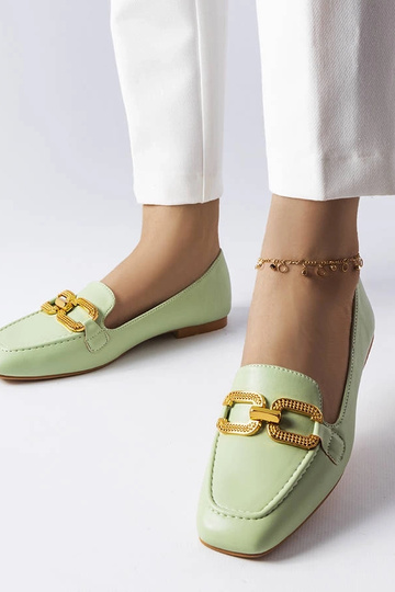 Mocassins verdes com fivela Rousseau