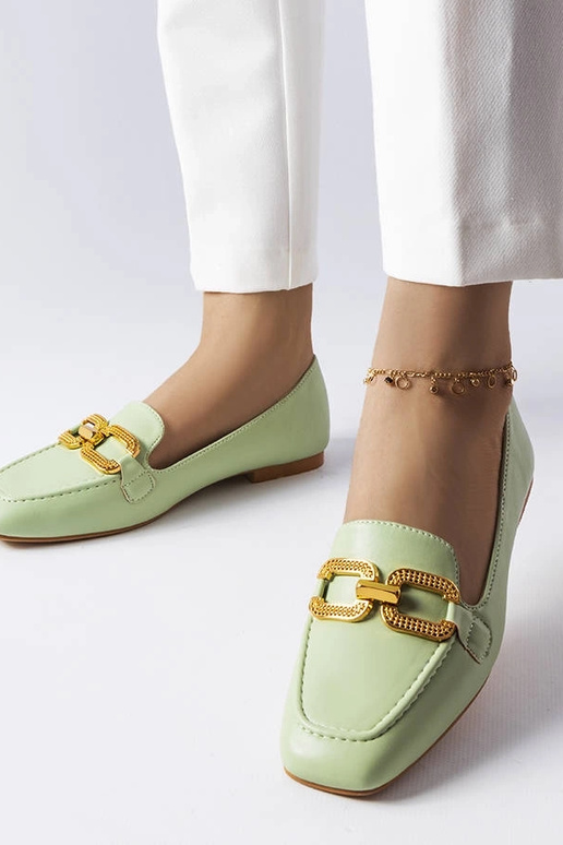 Mocassins verdes com fivela Rousseau