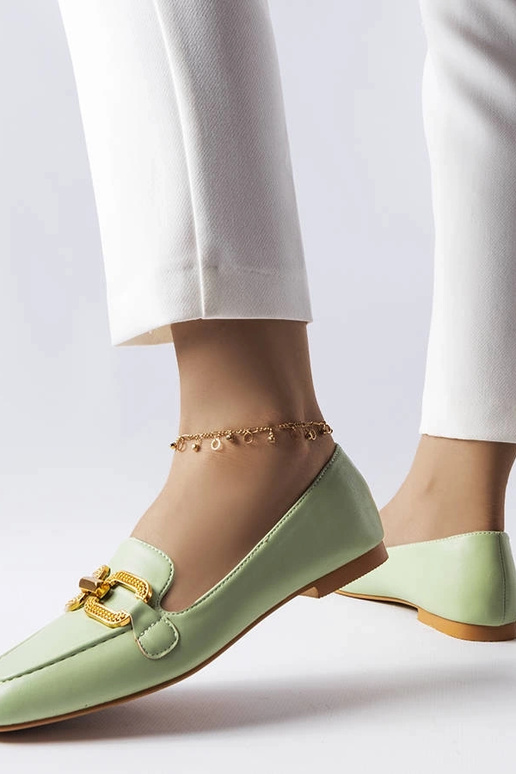 Mocassins verdes com fivela Rousseau