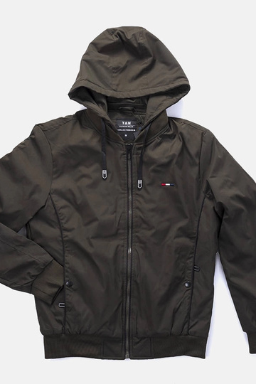 Jaqueta corta-vento com capuz Duplessis masculina verde