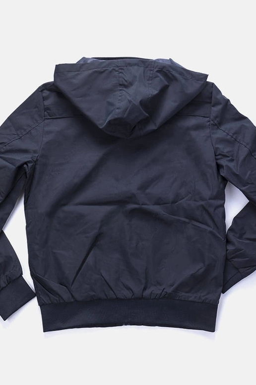 Brault Men's Navy Hooded Windbreaker