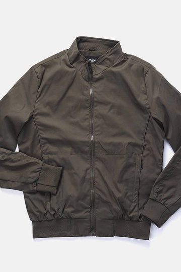 Casaco masculino verde Desroches com gola alta