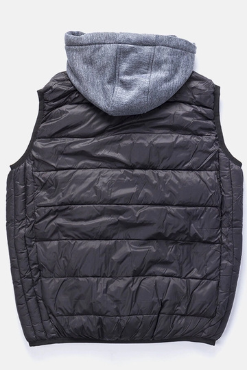 Colete masculino preto com capuz moletom Avar