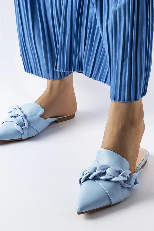 Chinelos de dedo de corrente azul...