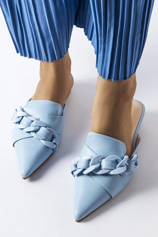 Chinelos de dedo de corrente azul...