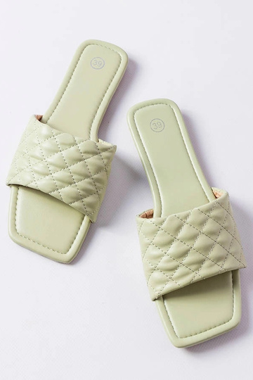 Chinelos acolchoados Labrie verdes elegantes 2