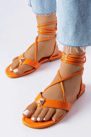 Sandálias de amarrar laranja Marleau