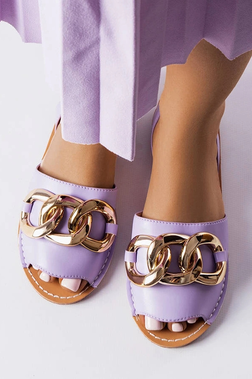 Sandálias com correntes roxas Germaine