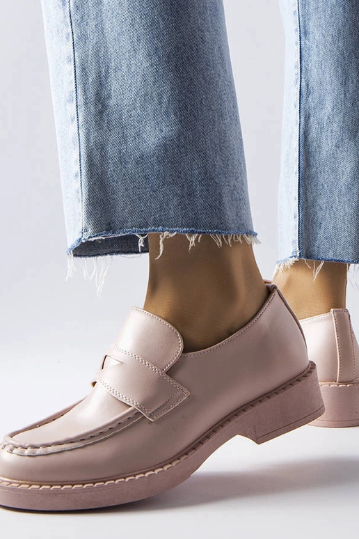 Mocassins Élodie elegantes cor-de-rosa