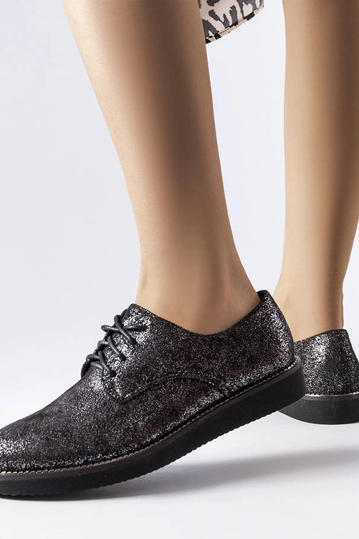 Sapatos de brocado preto com glitter...