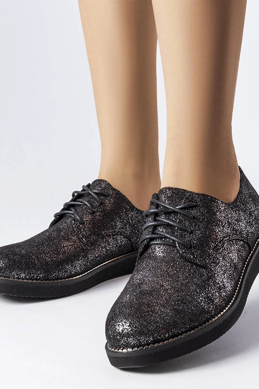 Sapatos de brocado preto com glitter...