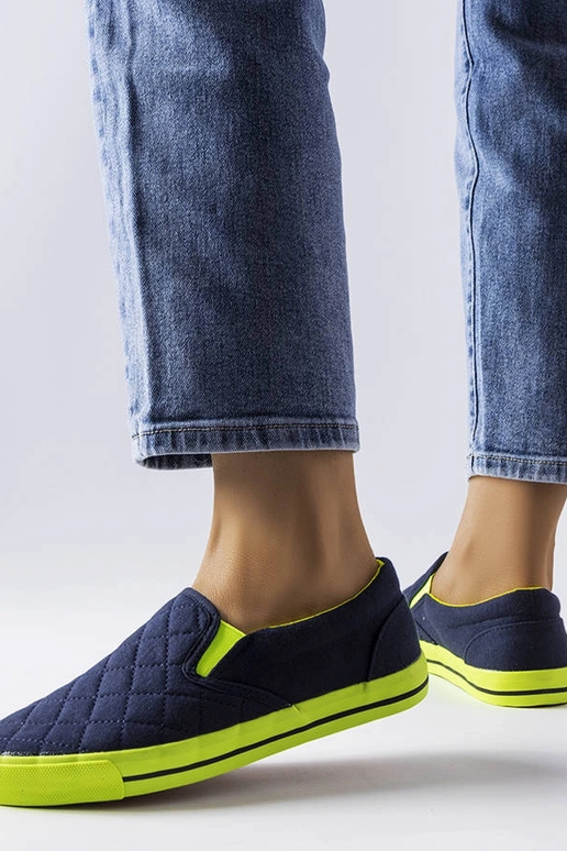 Tênis Balsamo Navy Quilted Slip-On