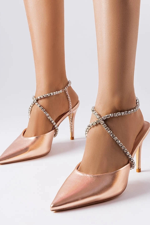 Mules de salto alto Gold Drainer