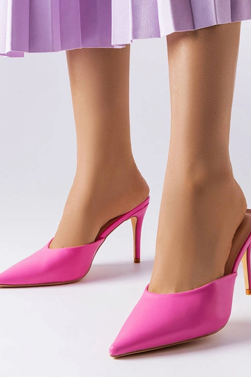 Mulas de salto alto Pink Drainer