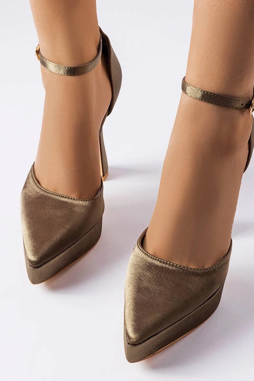 Sapatos de salto alto verde oliva Lowell