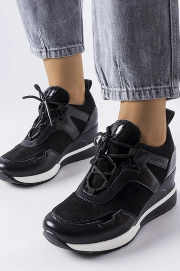 Tênis Vinceza preto plataforma 2