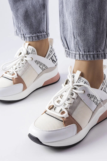 Tênis Vinceza branco e rosa