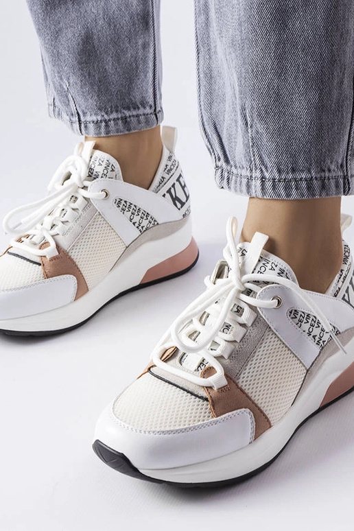 Tênis Vinceza branco e rosa