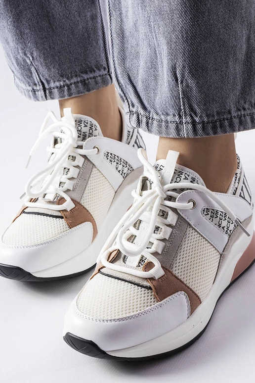 Tênis Vinceza branco e rosa