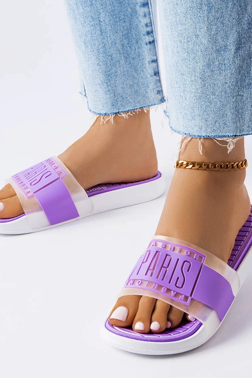 Chinelos de borracha roxa Paris