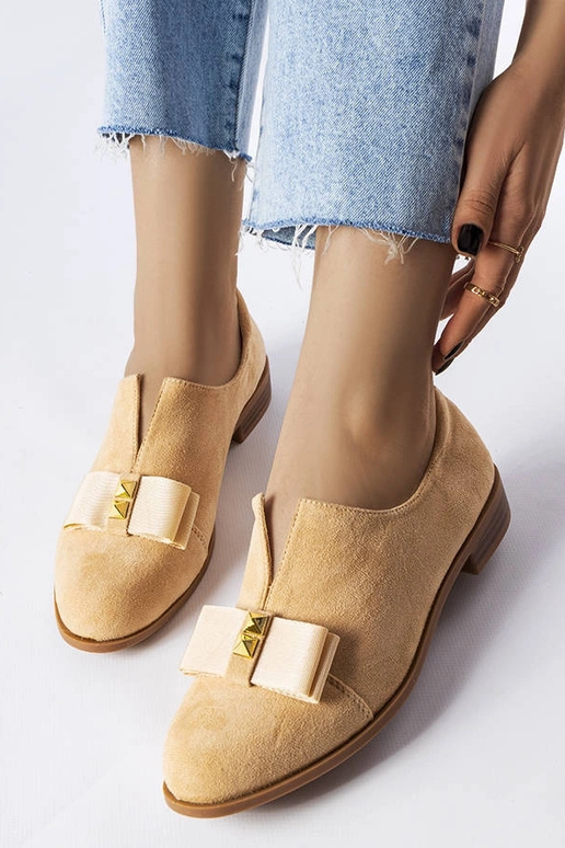 Sapatos de arco de álamo bege