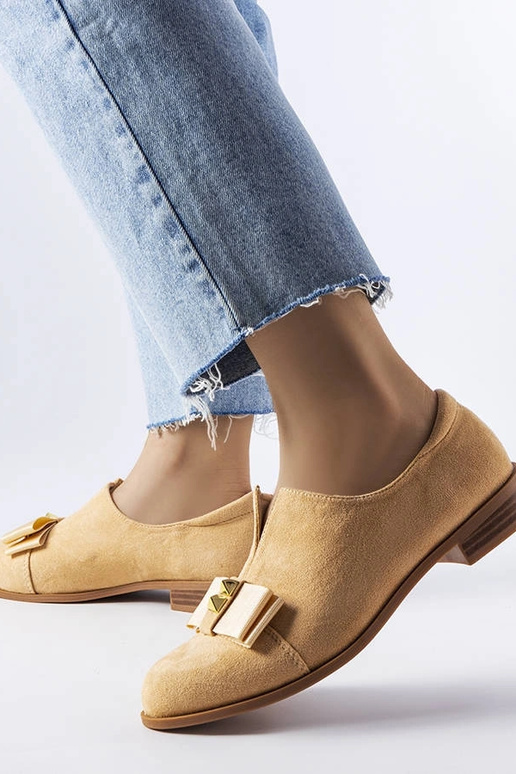 Sapatos de arco de álamo bege