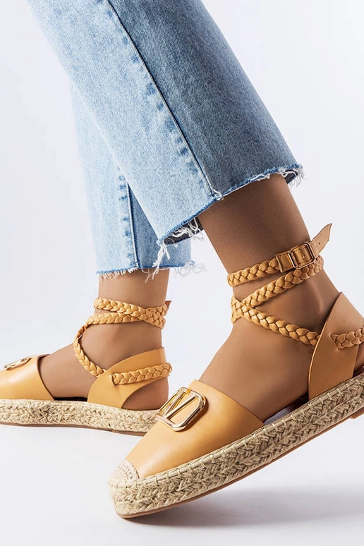 Espadrilhas marrons com cadarço,...