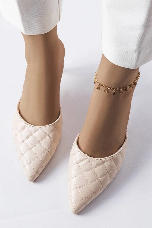 Mulas de salto agulha bege...