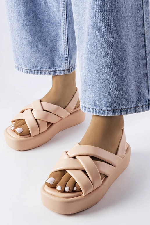 Sandálias plataforma ferradura rosa