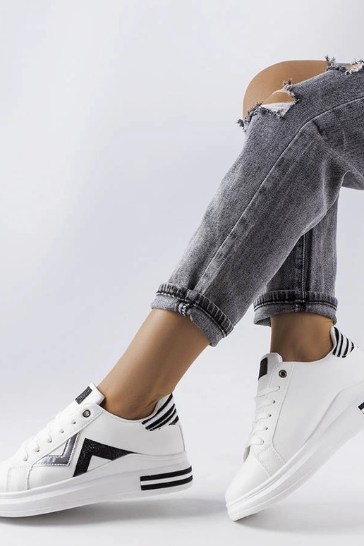 Tênis plataforma Monty preto e branco