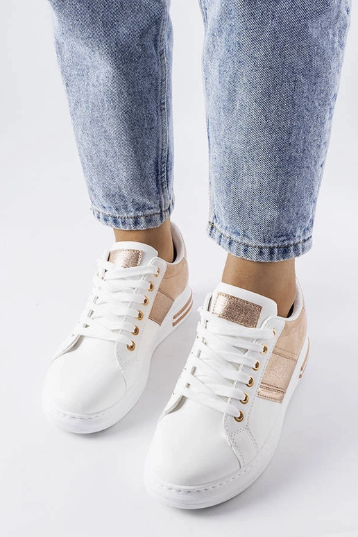 Tênis branco com palmilhas rosa Deans