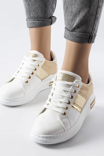 Tênis branco com apliques bege Deans 2