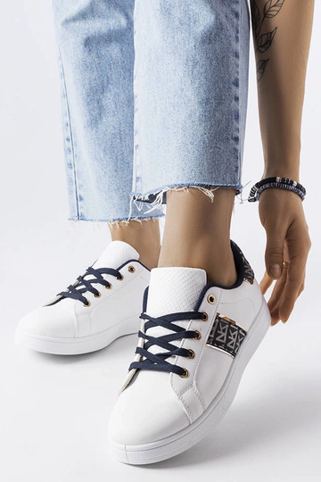 Tênis branco com cabedal decorado Sauriol 2