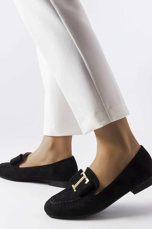 Ballets pretos de camurça sintética...