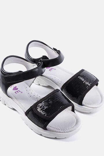 Sandálias pretas infantis... 2