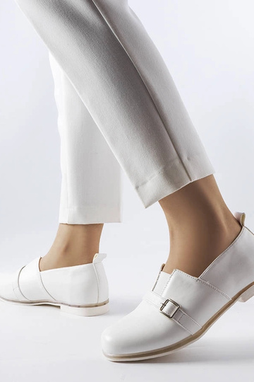 Sapatos brancos com palmilha de couro, "Felosa" 2